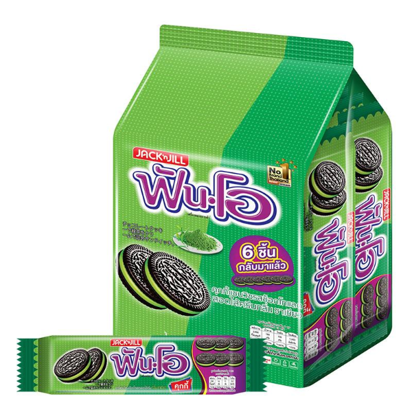 คุกกี้แซนวิช สอดไส้ครีมกลิ่นชาเขียว 40.5g ( แพ็ค 12 )