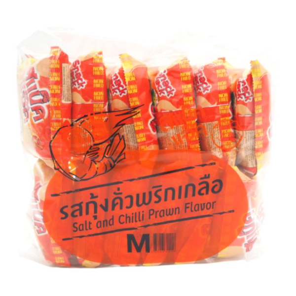 ขนมถั่วลันเตาอบกรอบ กุ้งพริกเกลือ 15g ( แพ็ค 12 )