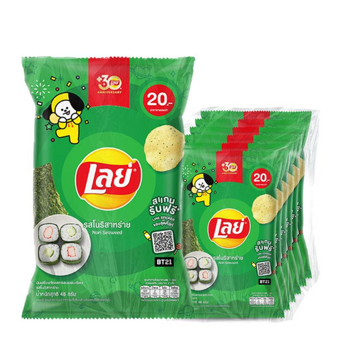 Nori seaweed-flavored potato chips 48g (Pack of 6)