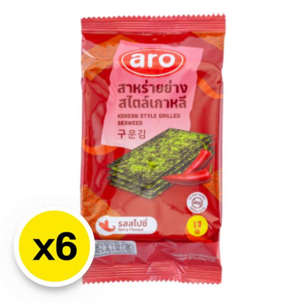 สาหร่ายเกาหลีสไปซี่ 5g ( แพ็ค 6 )