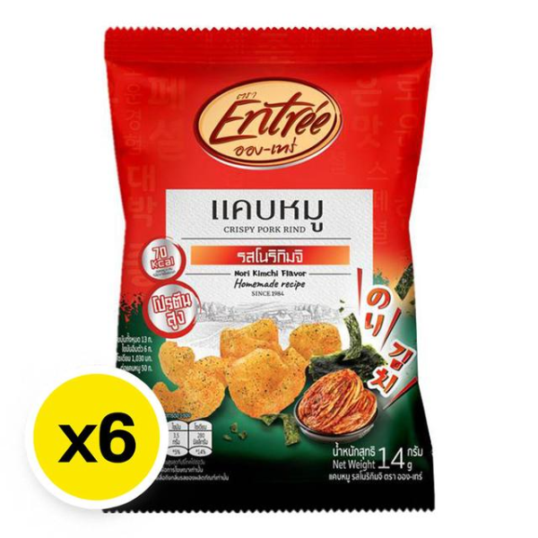 Schweineschwartenchips mit Nori-Kimchi-Geschmack 14g ( 6er-Pack )
