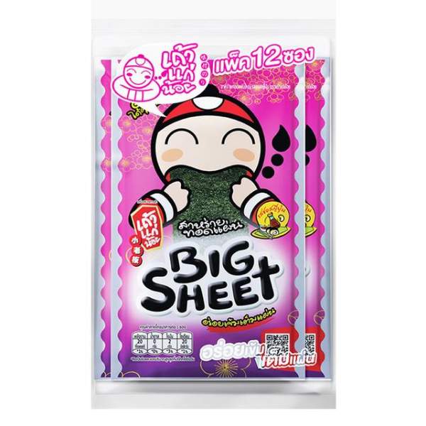 Roasted seaweed sheets, Japanese sauce flavor 3.2g ( Pack 12)