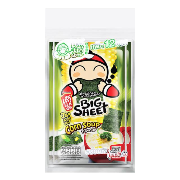 Roasted seaweed sheets, corn soup flavor 3.2g ( Pack 12)