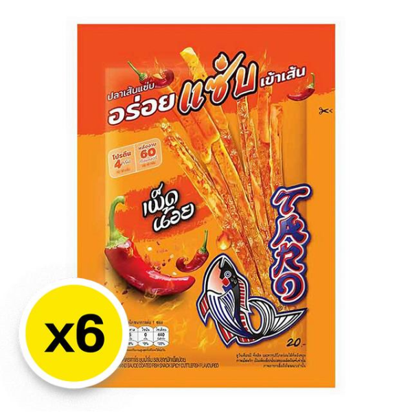 Cá thiên đường dạng sợi phủ nước chấm vị mực, ít cay 18g (gói 6)