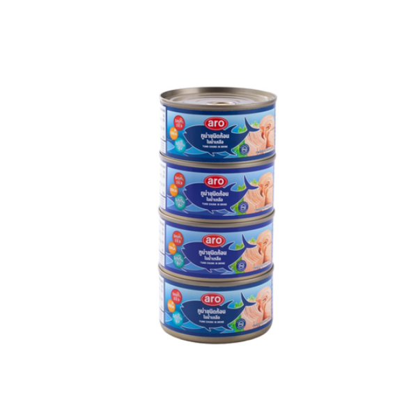 ทูน่าชนิดก้อนในน้ำเกลือ 185g ( แพ็ค 4 )